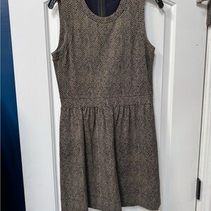 J. Crew Tan Sheath Dress Sleeveless Crew Neck Casual